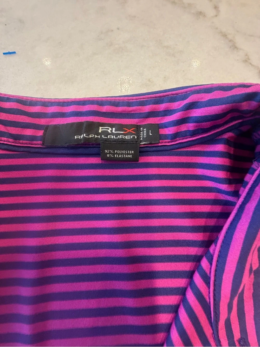 RALPH LAUREN XMen's Pink & Purple Striped Polo Shirt! L